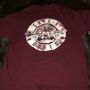 guns and roses maroon shirt